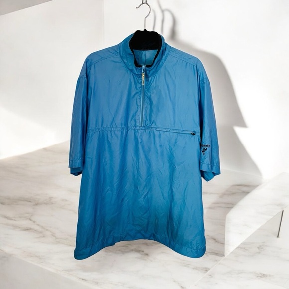 Ashworth Blue Half-Zip Men's Golf Windbreaker Jacket - Picture 1 of 6
